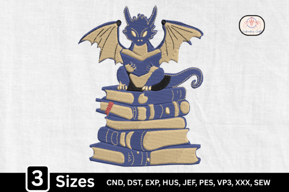 Adorable Fantasy Dragon Reading Book Design
