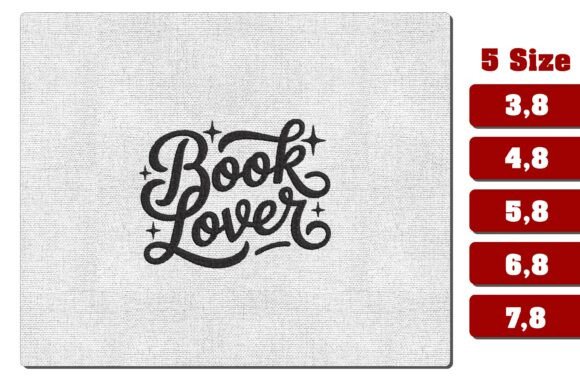 Book Lover Embroidery Design for Business