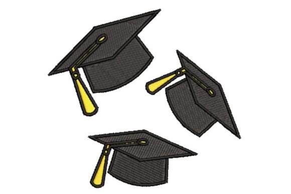 Celebrate Graduation with Caps Toss Embroidery