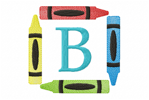 Crayons Frame Monogram Letter B: A Charming Touch