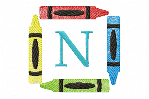 Crayons Frame Monogram Letter N: A Charming Addition