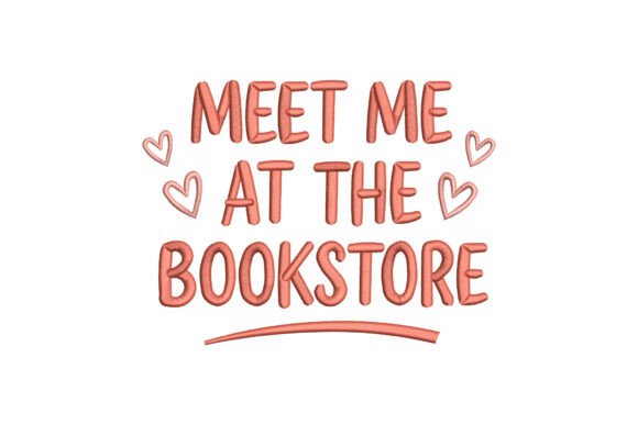 Meet Me at the Bookstore: A Charming Embroidery Design