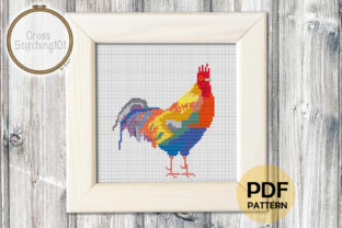 Rooster Modern Cross Stitch: A Charming Embroidery Design