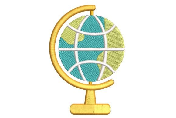 Stylized World Globe: A Versatile Embroidery Design
